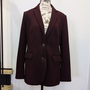 ANN TAYLOR | Women's Poised Plum Notched Double Button Long Sleeved Blazer
